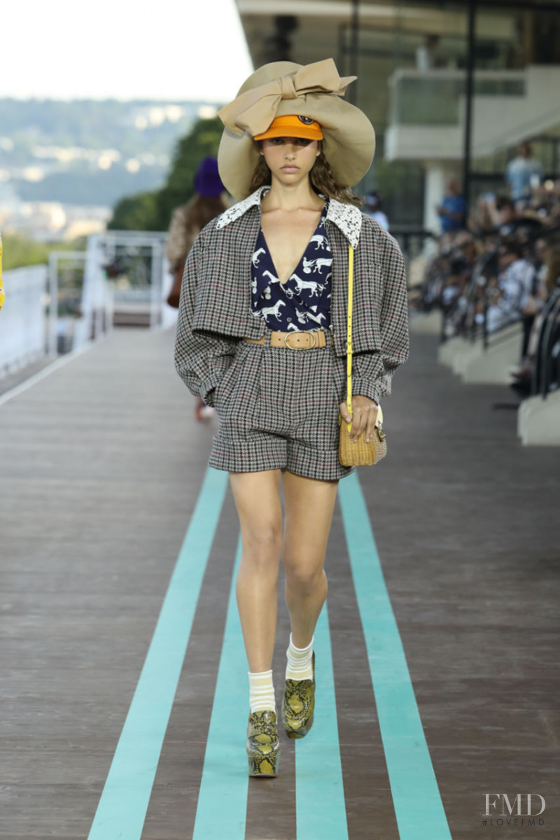 Lala Olsson featured in  the Miu Miu fashion show for Resort 2020