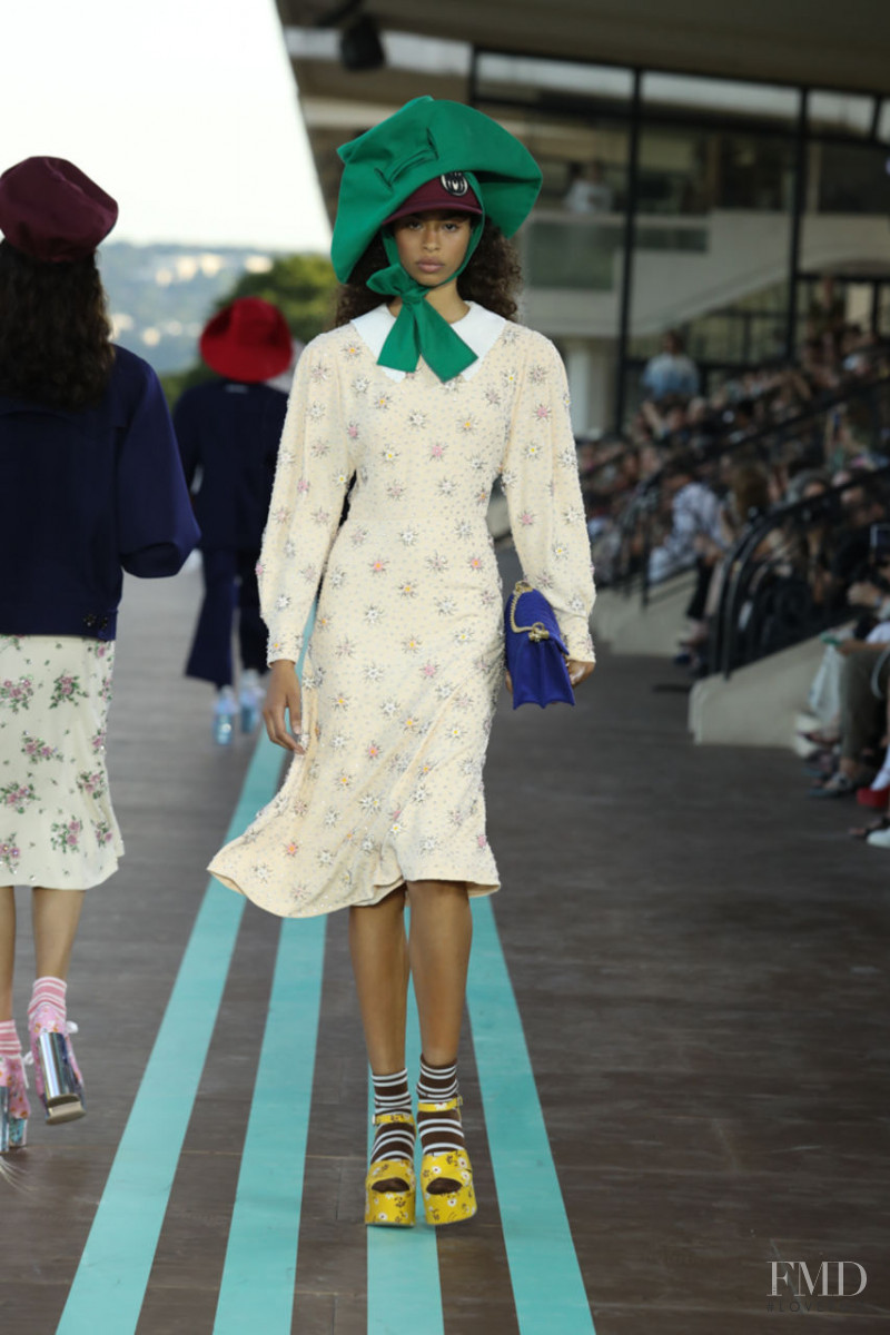 Zoe Thaets featured in  the Miu Miu fashion show for Resort 2020