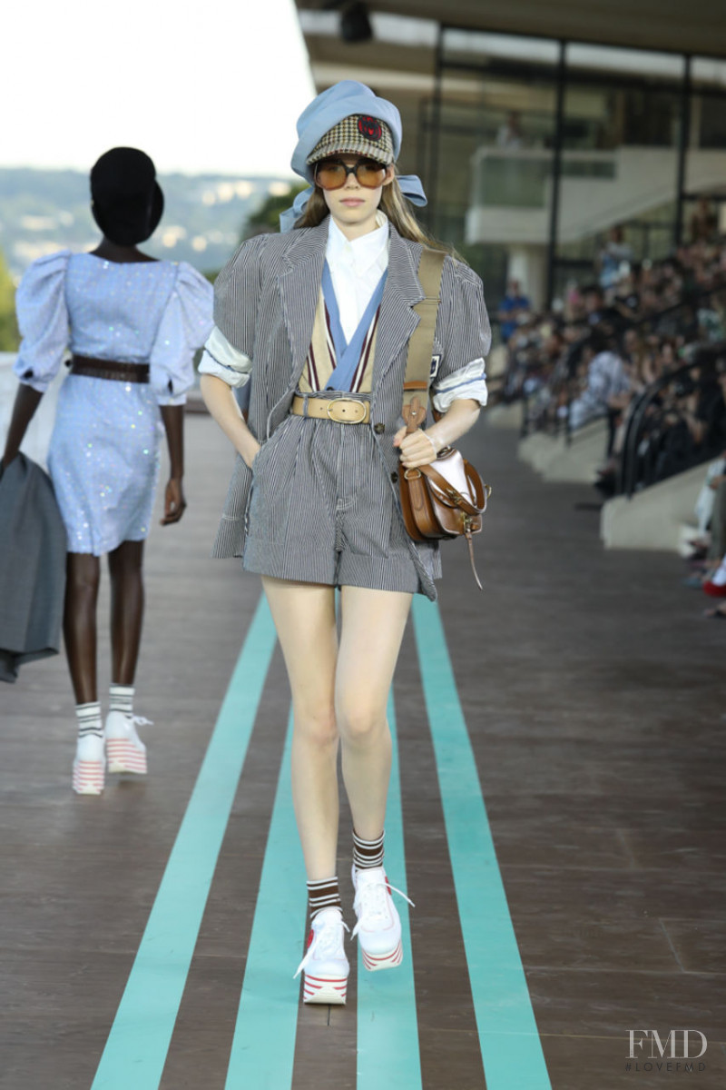 Nina Gulien featured in  the Miu Miu fashion show for Resort 2020