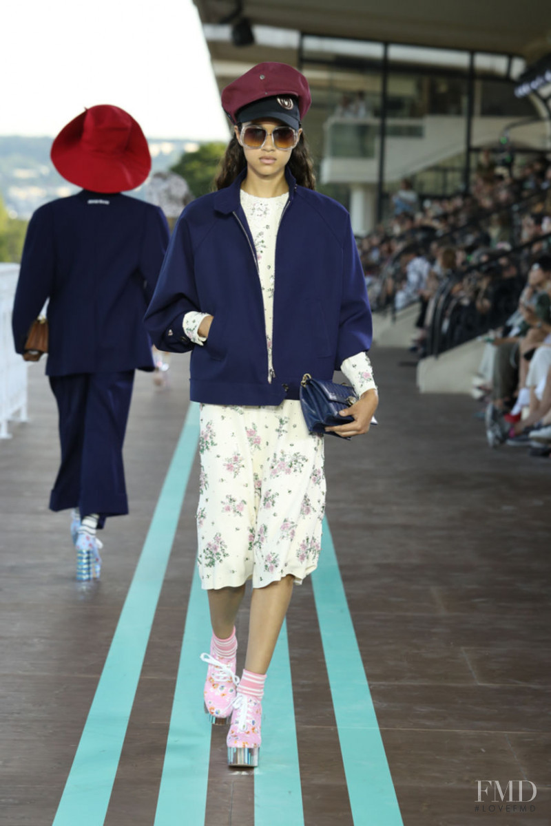 Mara Kasanpawiro featured in  the Miu Miu fashion show for Resort 2020