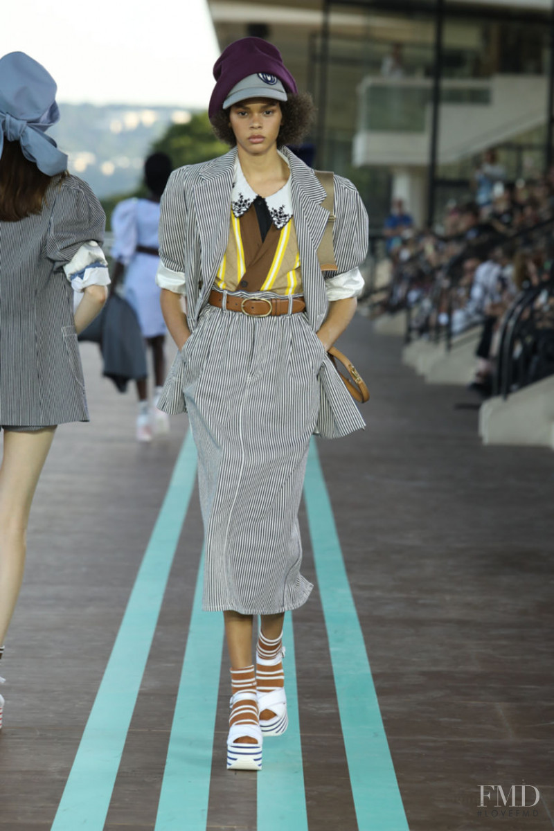 Hiandra Martinez featured in  the Miu Miu fashion show for Resort 2020