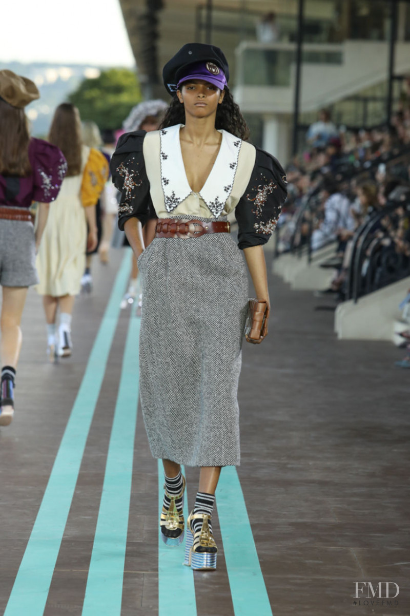 Dhaylanny Baez featured in  the Miu Miu fashion show for Resort 2020