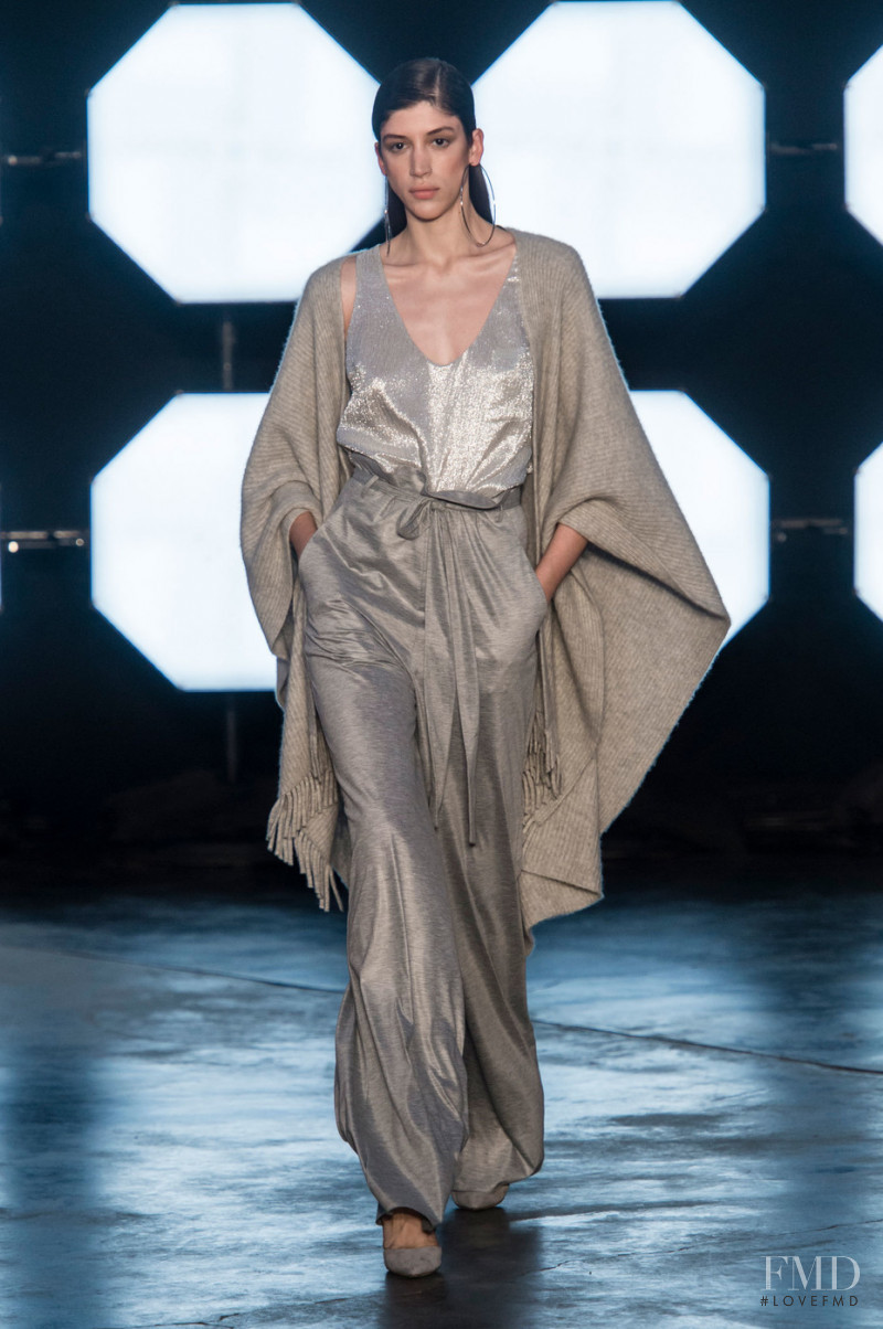 Barbara Sanchez featured in  the Sally LaPointe fashion show for Spring/Summer 2018