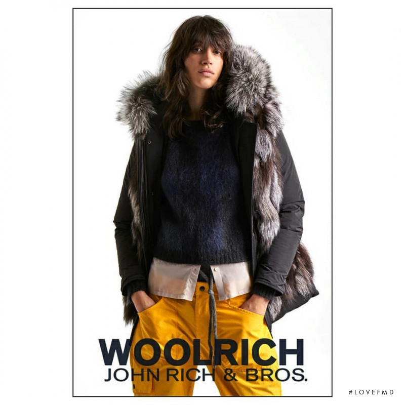 Barbara Sanchez featured in  the Woolrich advertisement for Autumn/Winter 2018
