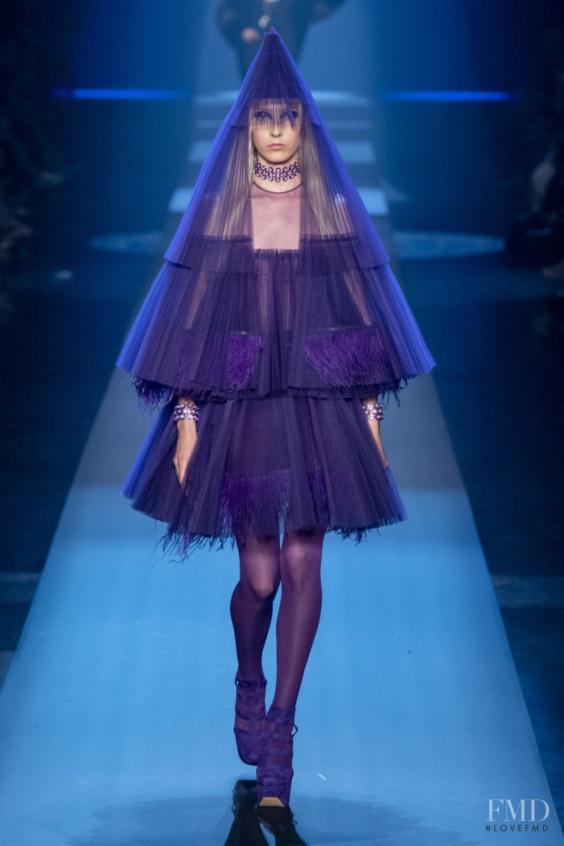 Sasha  Komarova featured in  the Jean Paul Gaultier Haute Couture fashion show for Autumn/Winter 2019