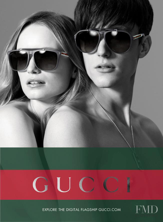 Maud Welzen featured in  the Gucci Eyewear advertisement for Autumn/Winter 2012