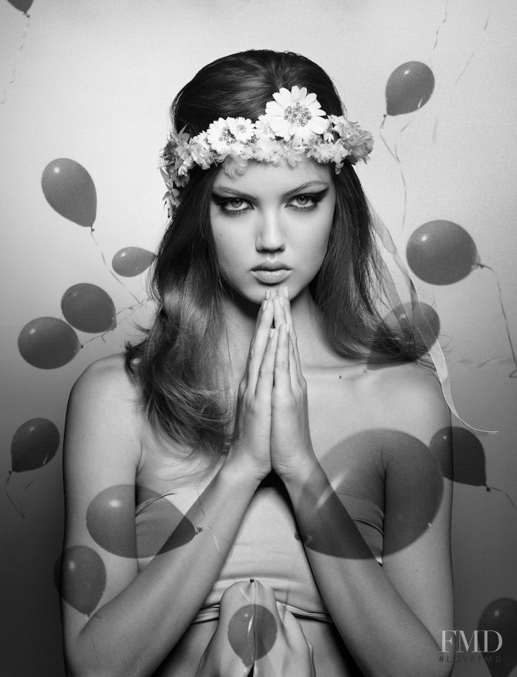 Lindsey Wixson featured in  the Maison Michel advertisement for Spring/Summer 2013