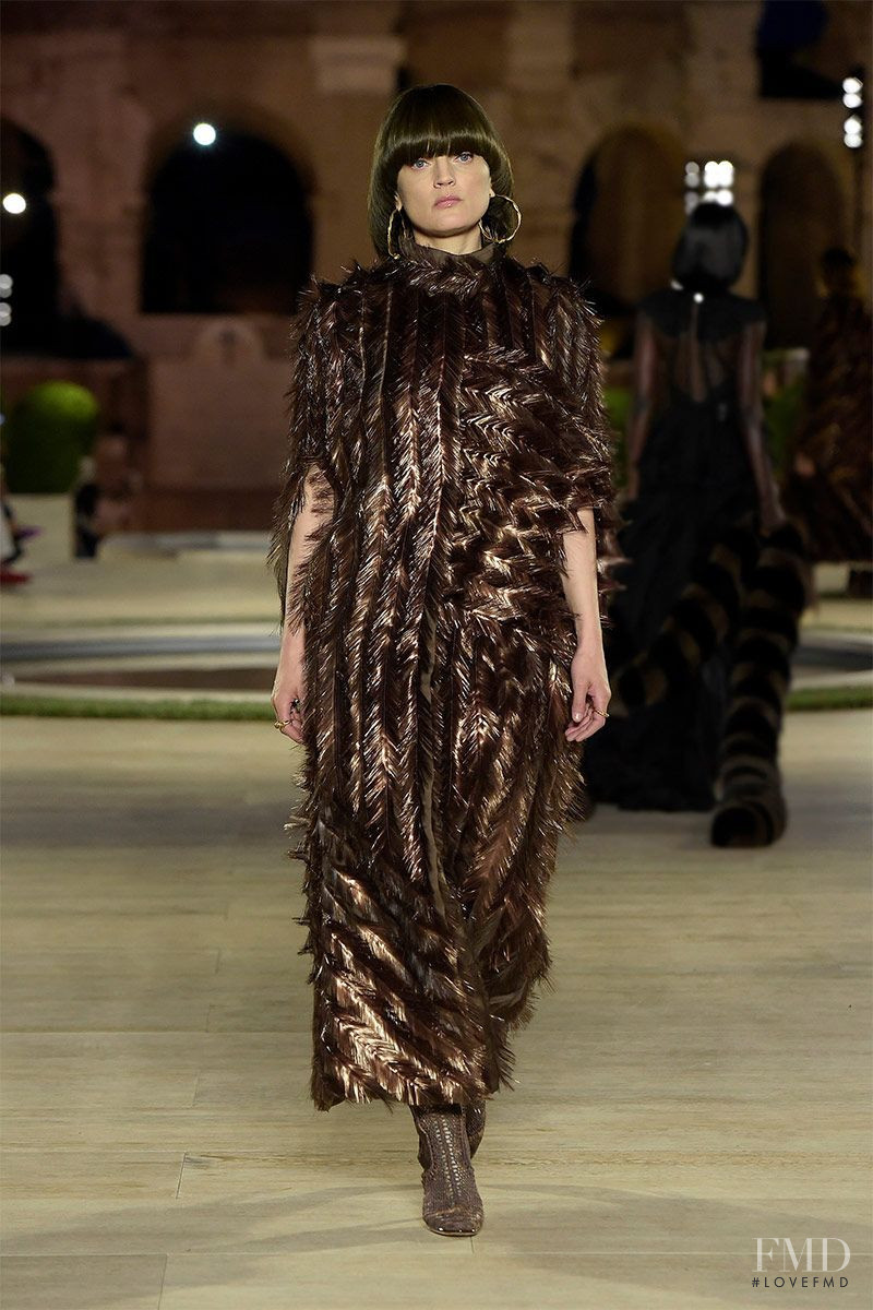 Guinevere van Seenus featured in  the Fendi Couture fashion show for Autumn/Winter 2019