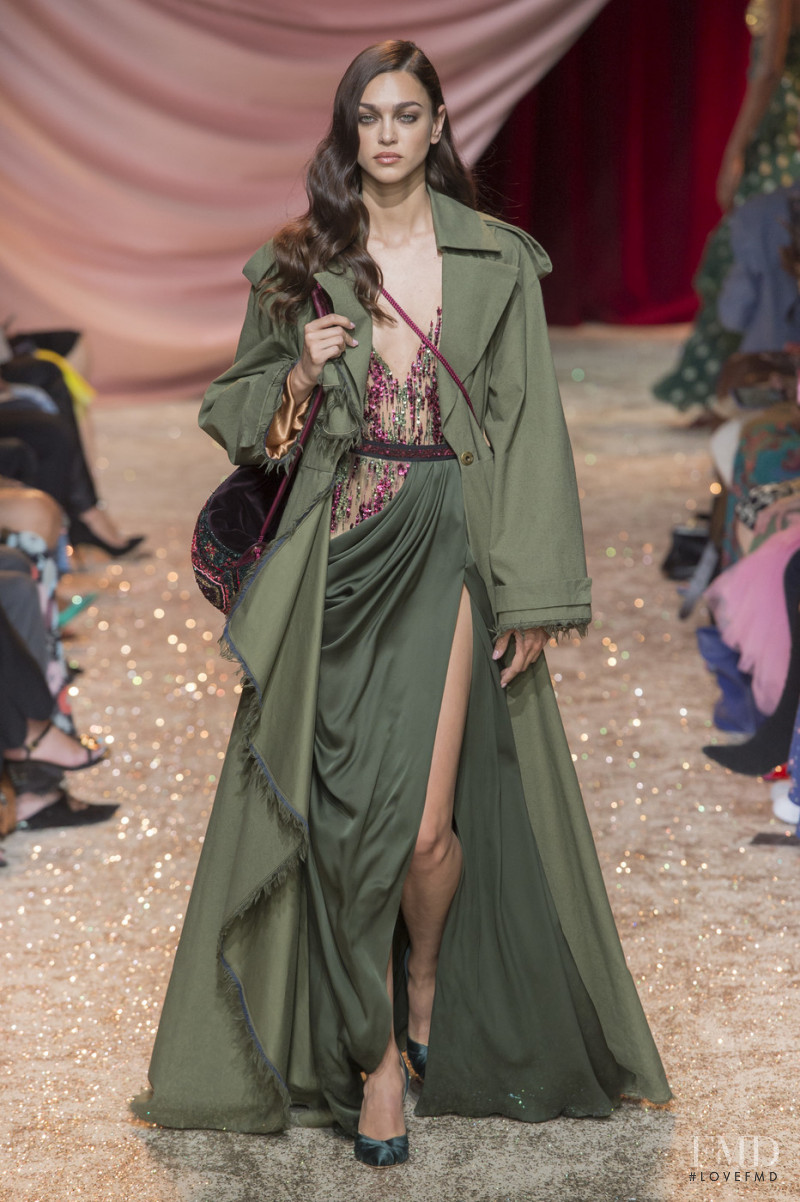 Zhenya Katava featured in  the Ulyana Sergeenko fashion show for Autumn/Winter 2019