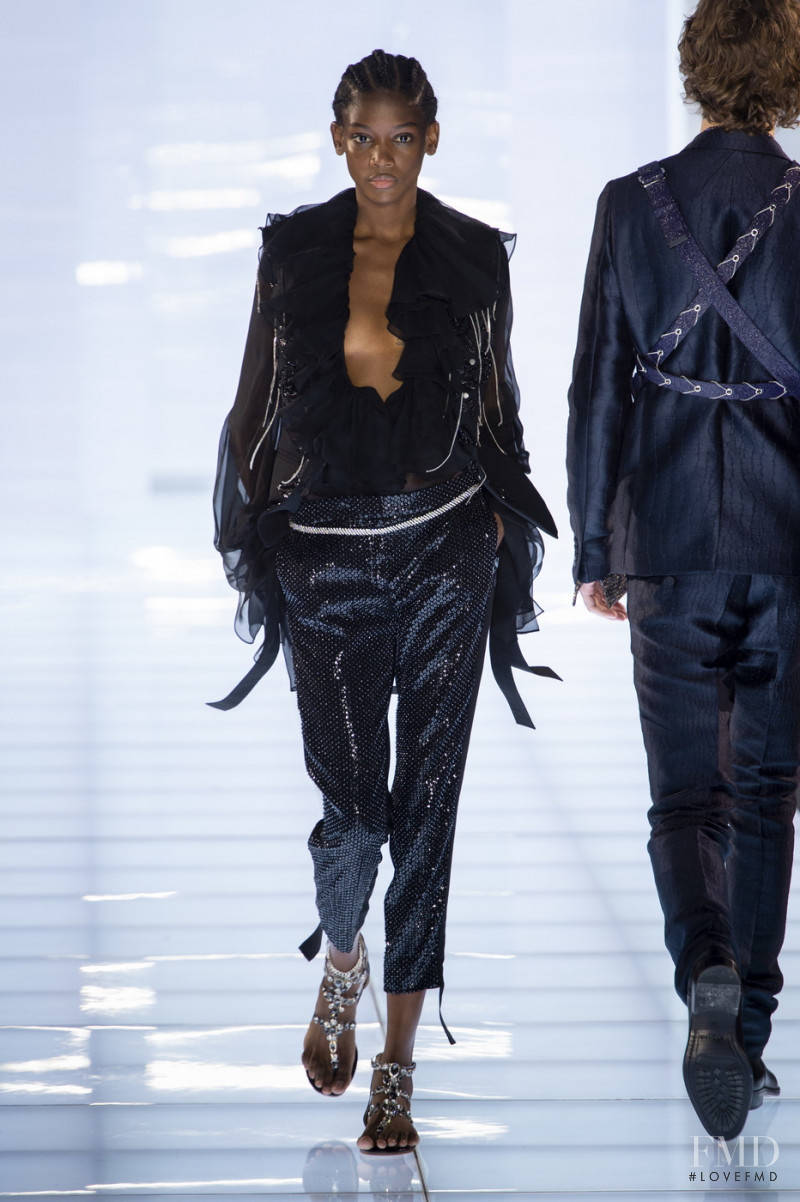 Elibeidy Dani featured in  the Azzaro fashion show for Autumn/Winter 2019