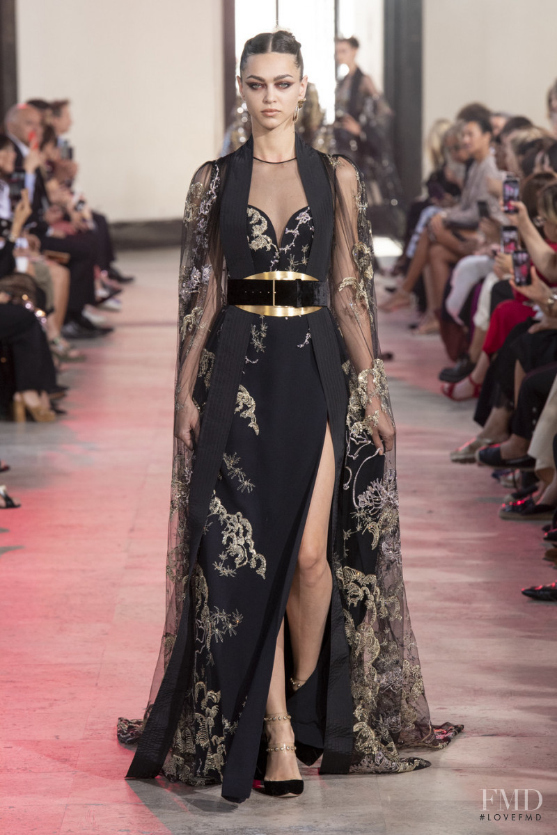 Zhenya Katava featured in  the Elie Saab Couture fashion show for Autumn/Winter 2019