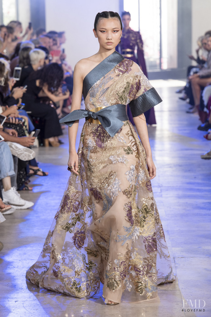 Ning Jinyi featured in  the Elie Saab Couture fashion show for Autumn/Winter 2019