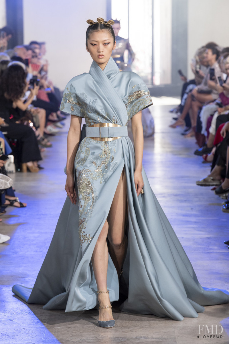 Yilan Hua featured in  the Elie Saab Couture fashion show for Autumn/Winter 2019