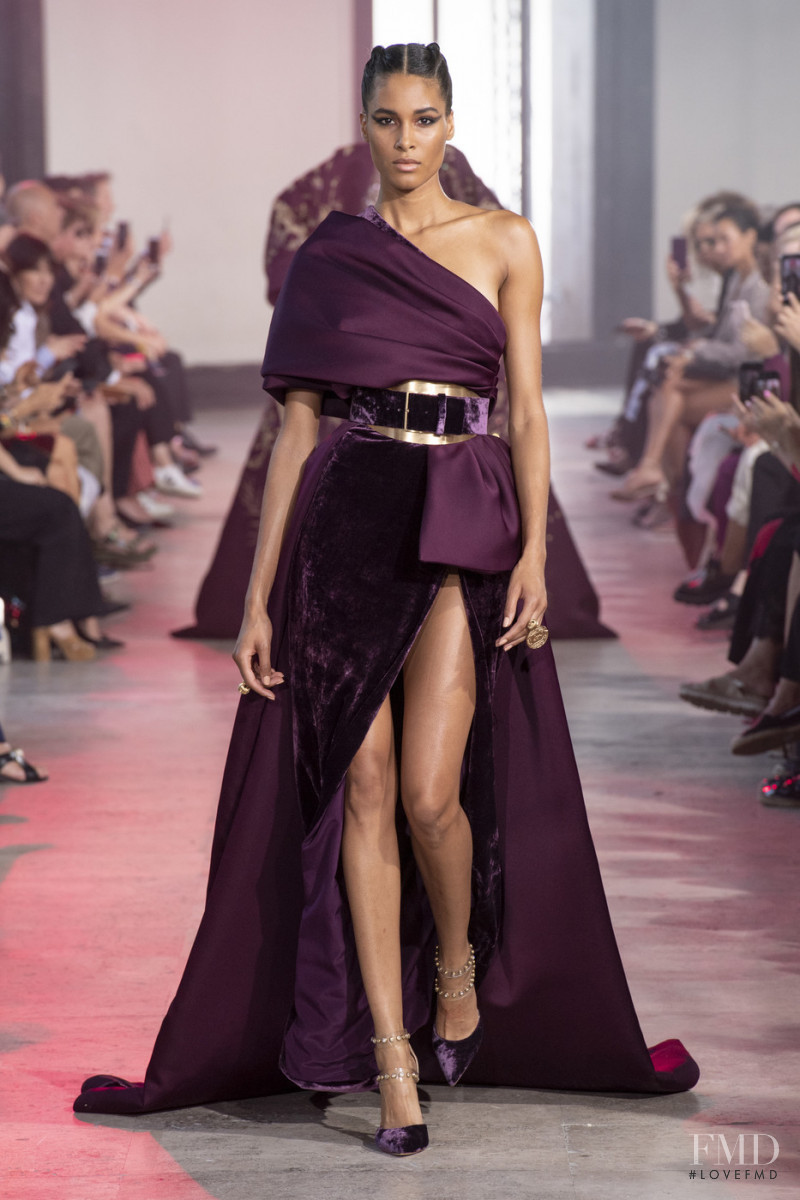 Cindy Bruna featured in  the Elie Saab Couture fashion show for Autumn/Winter 2019