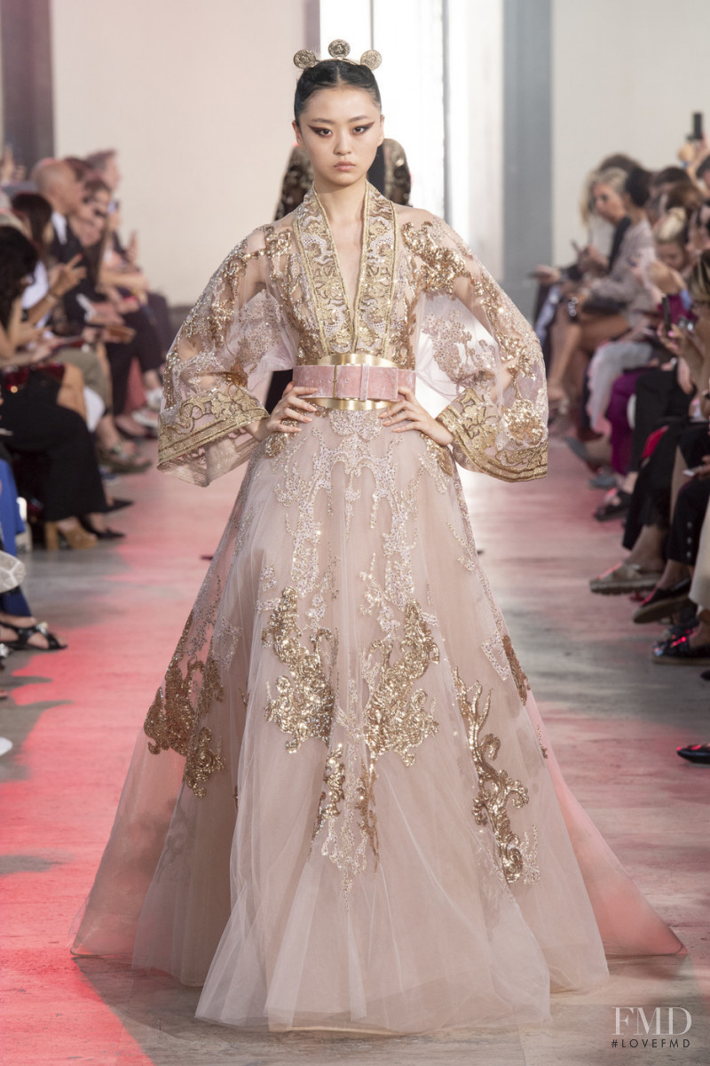 Xu Jing featured in  the Elie Saab Couture fashion show for Autumn/Winter 2019