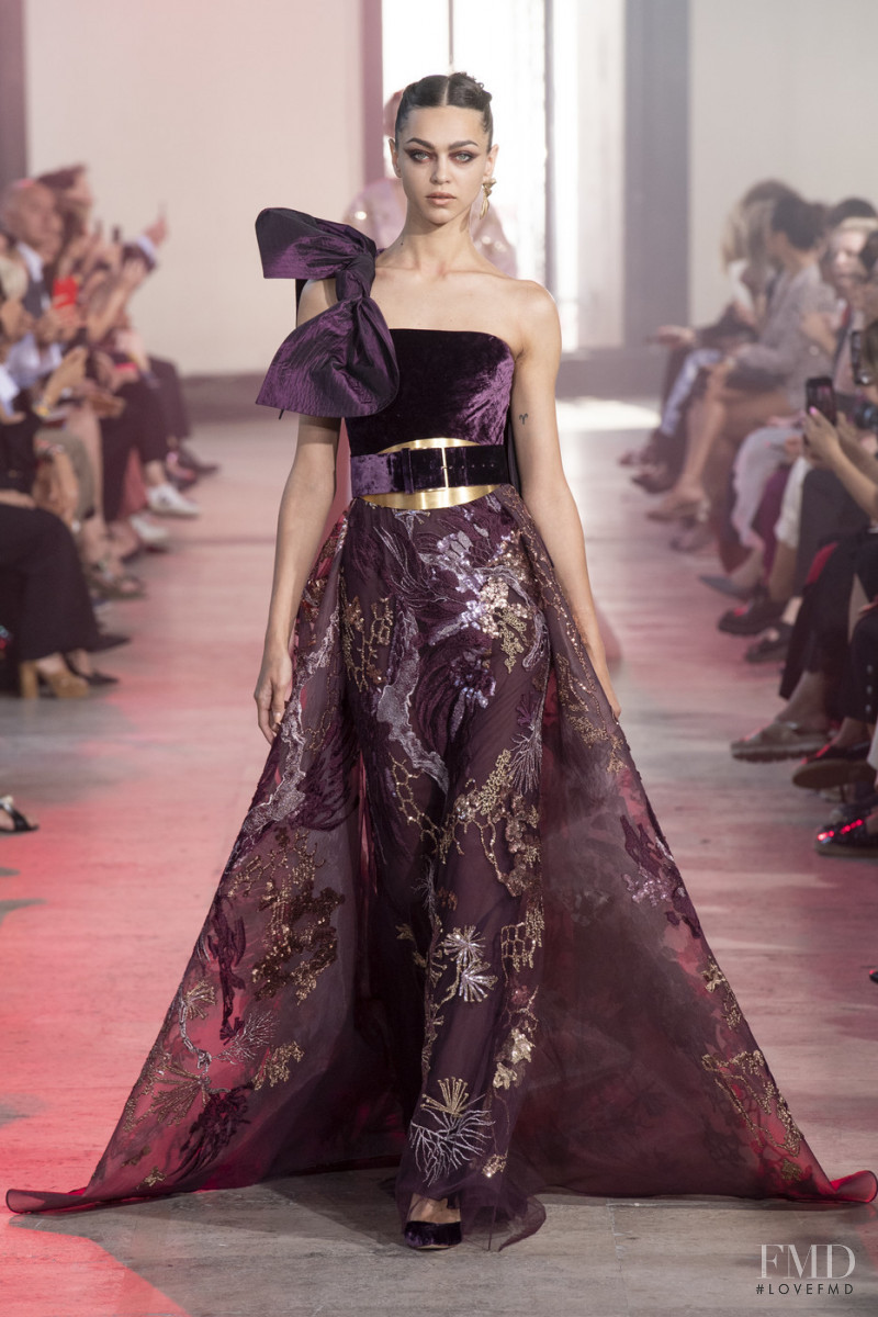 Zhenya Katava featured in  the Elie Saab Couture fashion show for Autumn/Winter 2019
