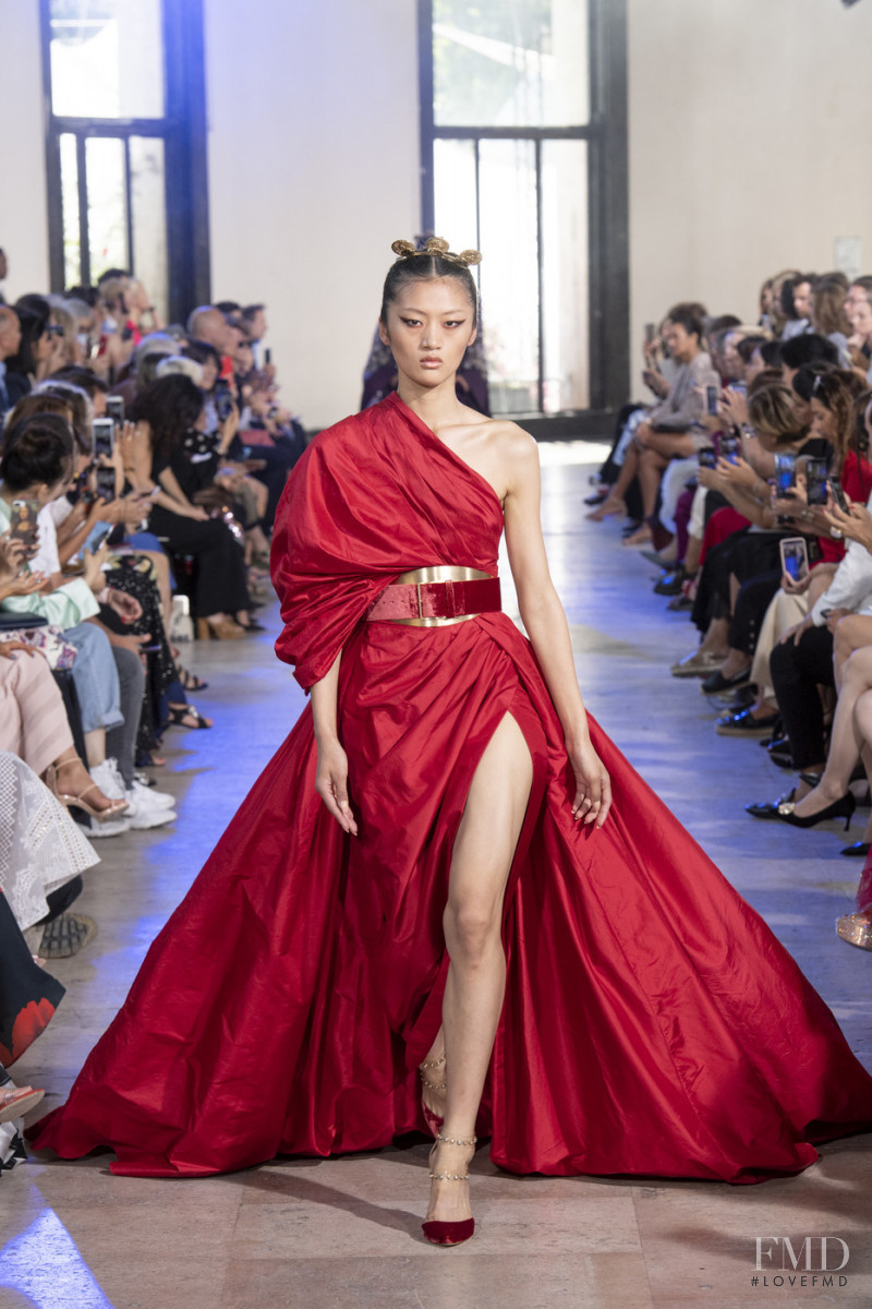 Yilan Hua featured in  the Elie Saab Couture fashion show for Autumn/Winter 2019