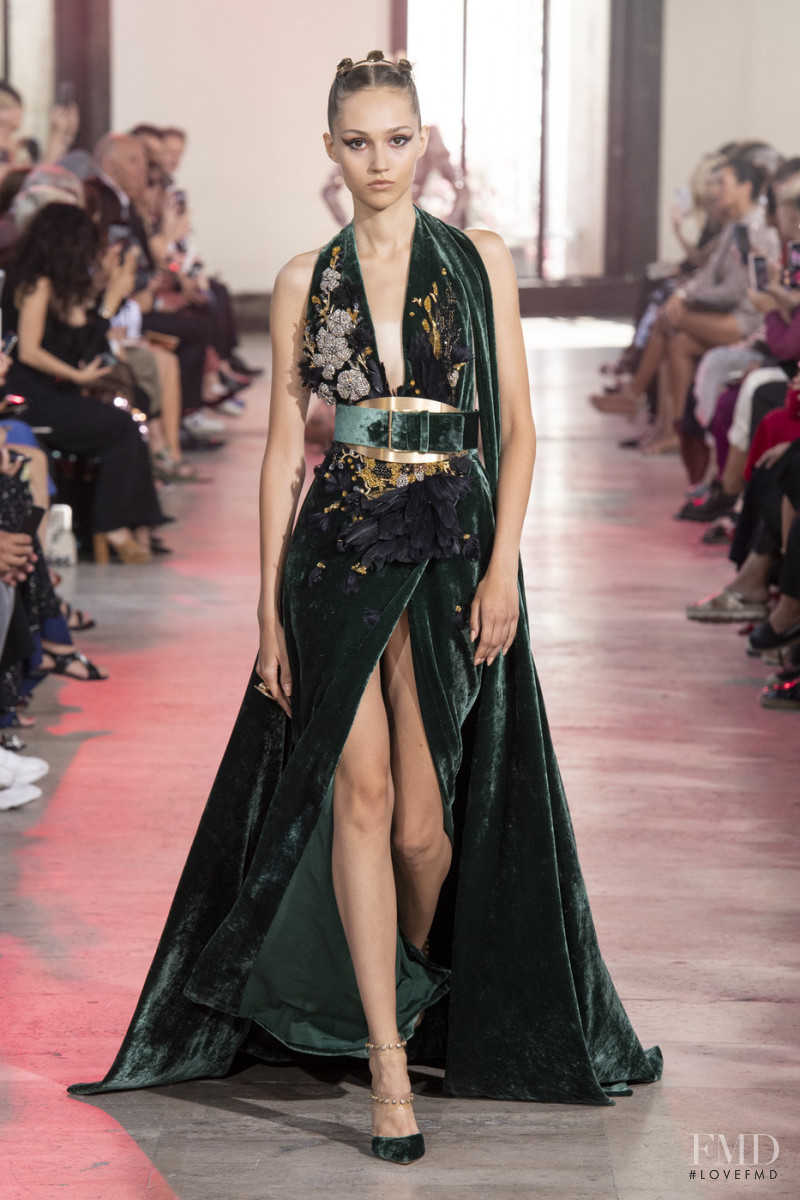 Michelle Gutknecht featured in  the Elie Saab Couture fashion show for Autumn/Winter 2019