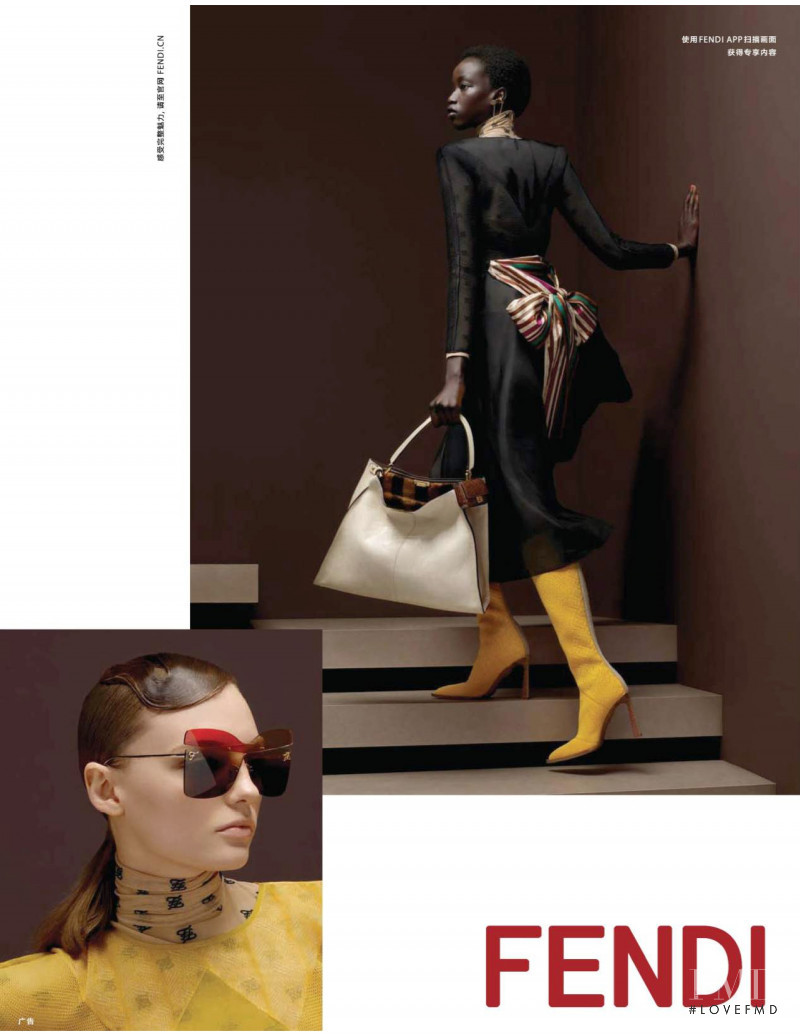 Anok Yai featured in  the Fendi advertisement for Autumn/Winter 2019