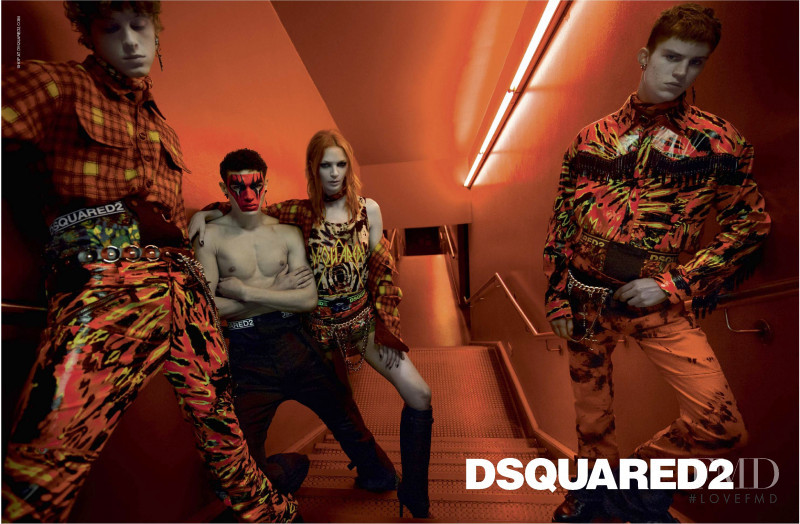 Mariacarla Boscono featured in  the DSquared2 advertisement for Autumn/Winter 2019