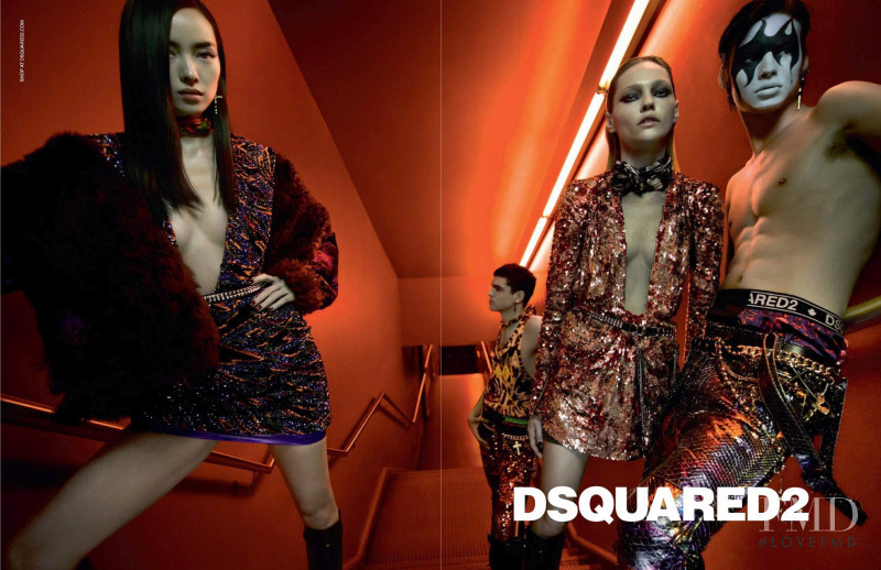 Fei Fei Sun featured in  the DSquared2 advertisement for Autumn/Winter 2019