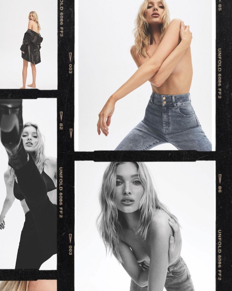 Elsa Hosk featured in  the J Brand advertisement for Autumn/Winter 2019