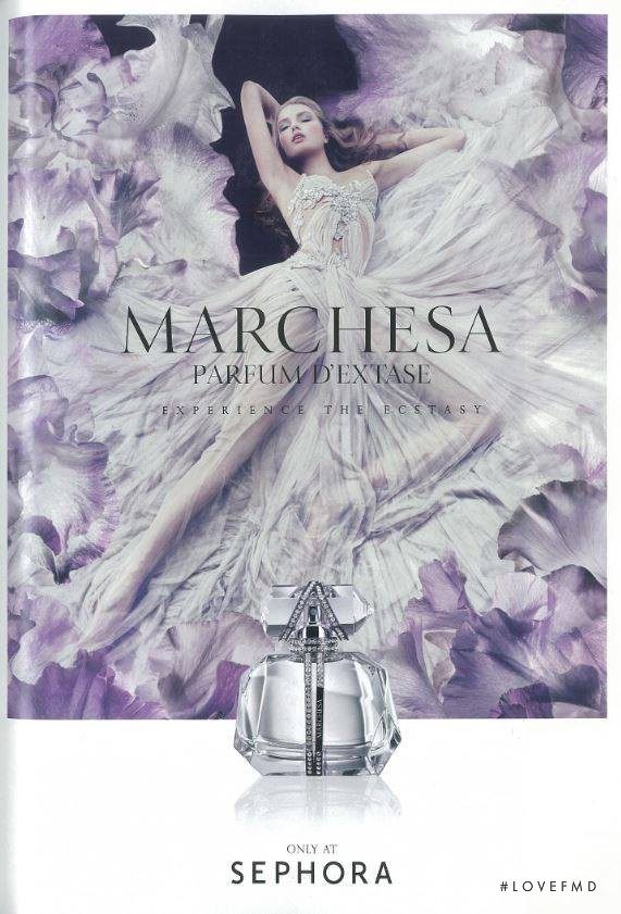 Romee Strijd featured in  the Marchesa \'Parfum d’Extase\' Fragrance advertisement for Autumn/Winter 2012