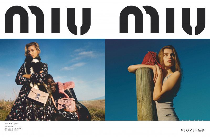 Adut Akech Bior featured in  the Miu Miu advertisement for Autumn/Winter 2019