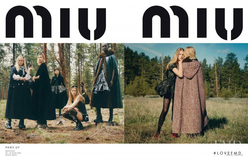 Abby Champion featured in  the Miu Miu advertisement for Autumn/Winter 2019