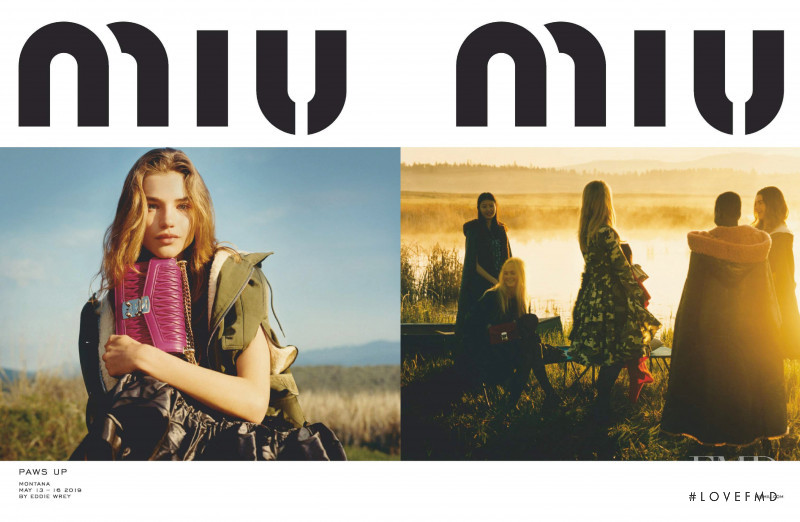 Abby Champion featured in  the Miu Miu advertisement for Autumn/Winter 2019