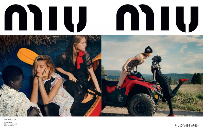 Abby Champion featured in  the Miu Miu advertisement for Autumn/Winter 2019