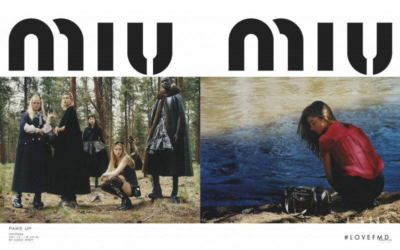 Hailey Baldwin Bieber featured in  the Miu Miu advertisement for Autumn/Winter 2019