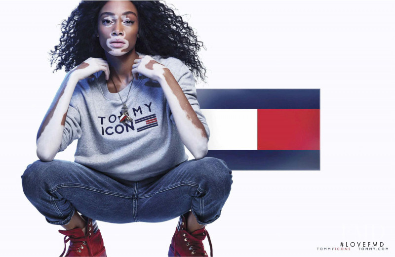 Winnie Chantelle Harlow featured in  the Tommy Hilfiger Icon Collection advertisement for Autumn/Winter 2018