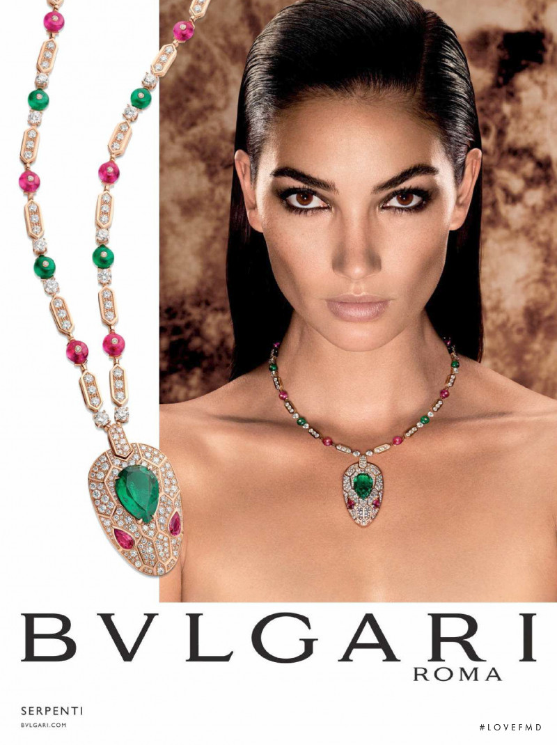 Lily Aldridge featured in  the Bulgari advertisement for Autumn/Winter 2018
