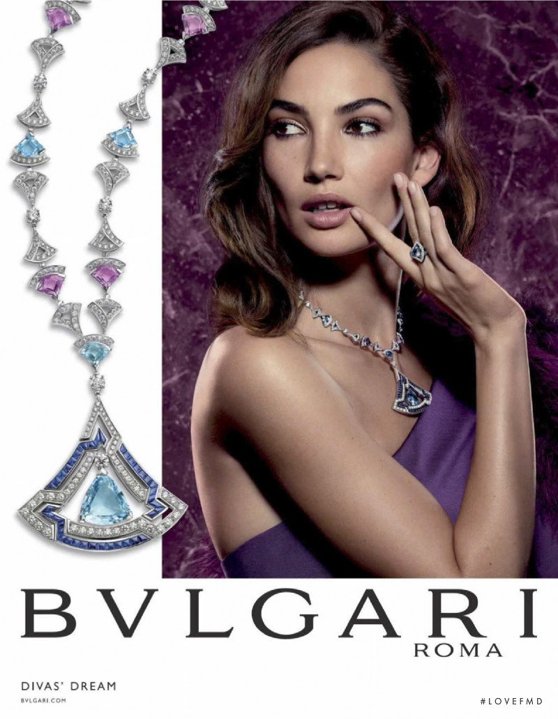 Lily Aldridge featured in  the Bulgari advertisement for Autumn/Winter 2018