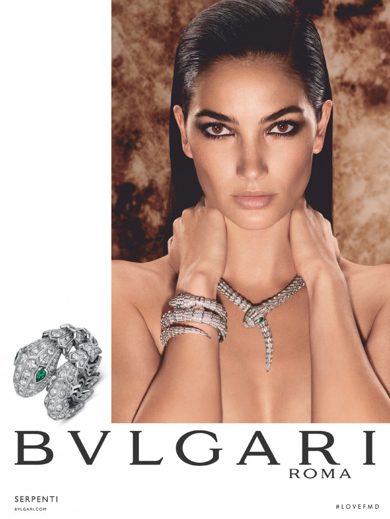 Lily Aldridge featured in  the Bulgari advertisement for Autumn/Winter 2018