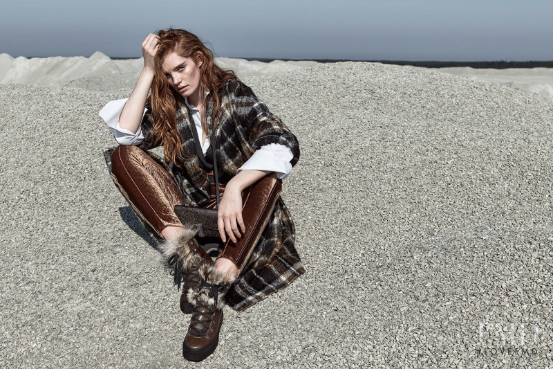 Alexina Graham featured in  the Brunello Cucinelli advertisement for Autumn/Winter 2018