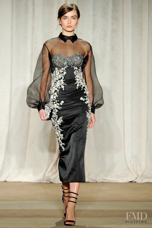 Andreea Diaconu featured in  the Marchesa fashion show for Autumn/Winter 2013