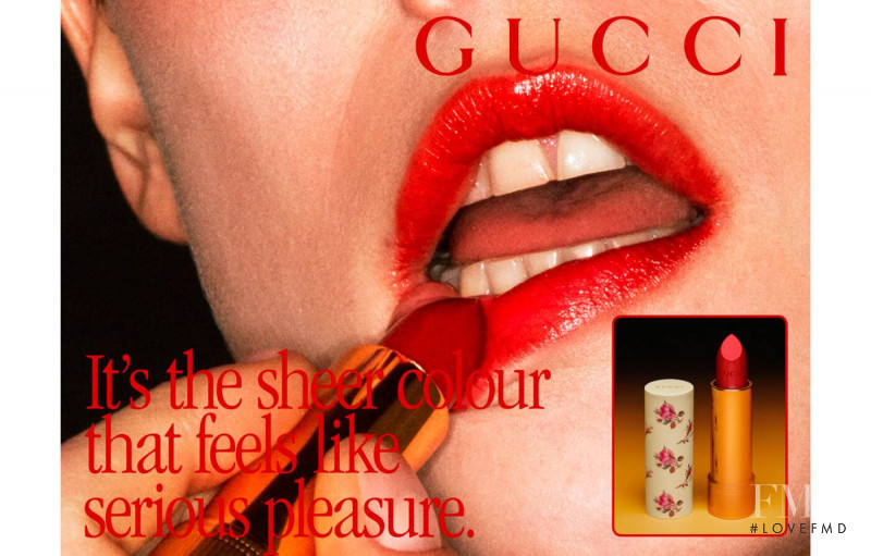 Mae Lapres featured in  the Gucci Beauty Network Lipstick advertisement for Summer 2019