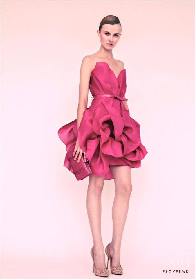 Kamila Filipcikova featured in  the Marchesa fashion show for Resort 2013