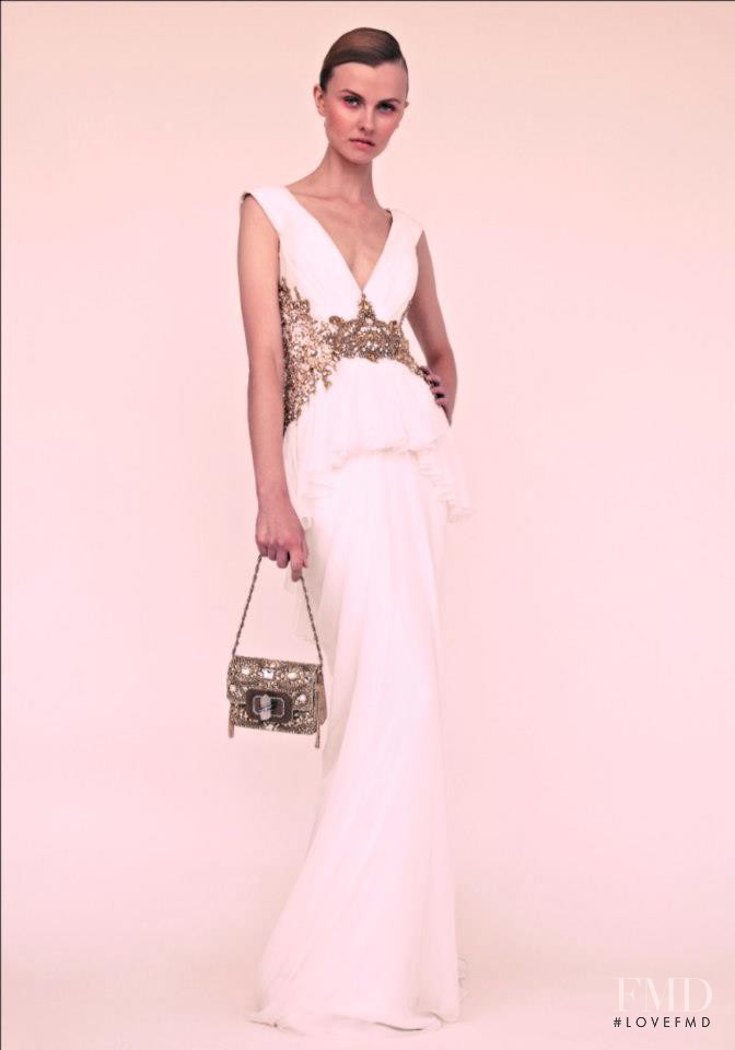 Kamila Filipcikova featured in  the Marchesa fashion show for Resort 2013