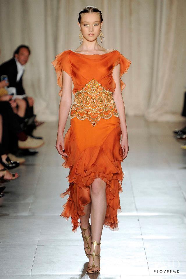 Yumi Lambert featured in  the Marchesa fashion show for Spring/Summer 2013