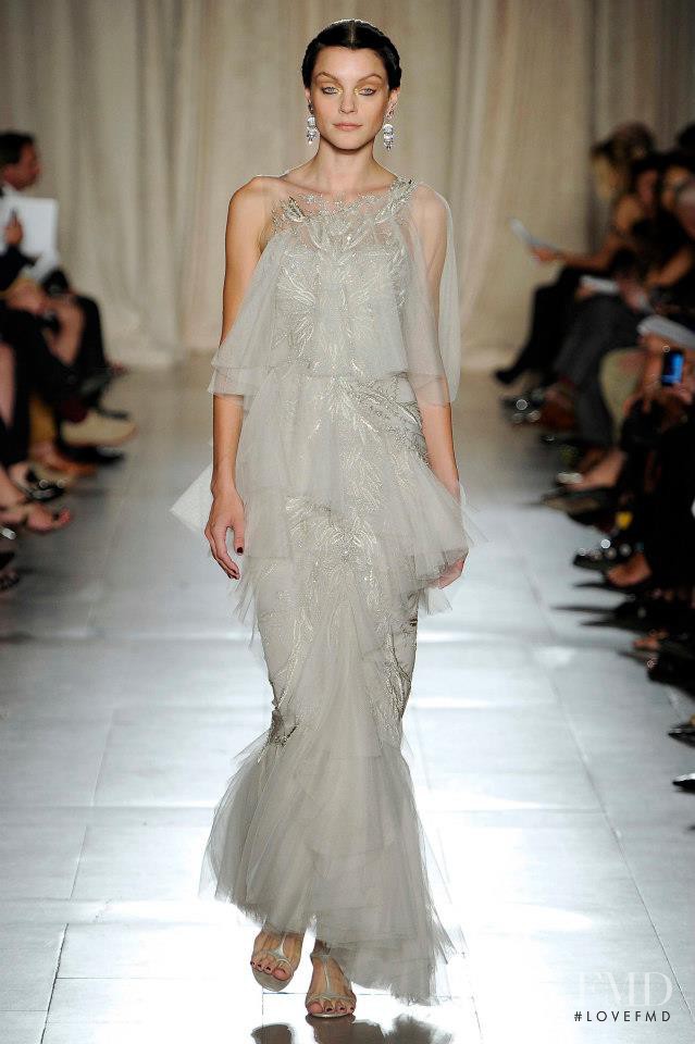 Jessica Stam featured in  the Marchesa fashion show for Spring/Summer 2013