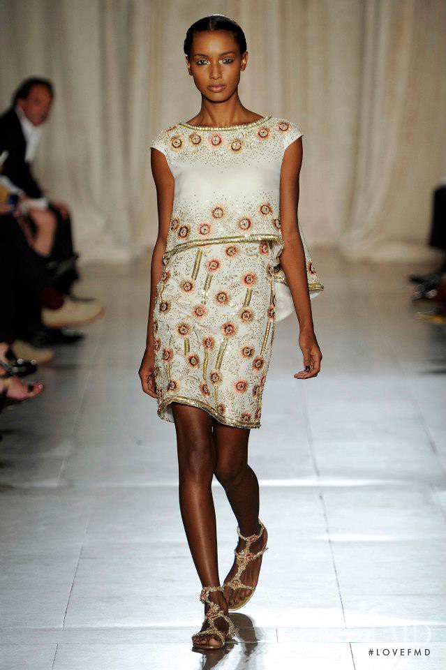 Jasmine Tookes featured in  the Marchesa fashion show for Spring/Summer 2013