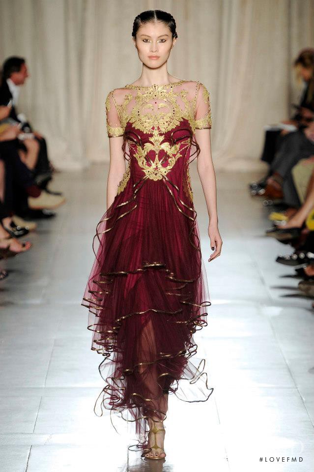 Sui He featured in  the Marchesa fashion show for Spring/Summer 2013