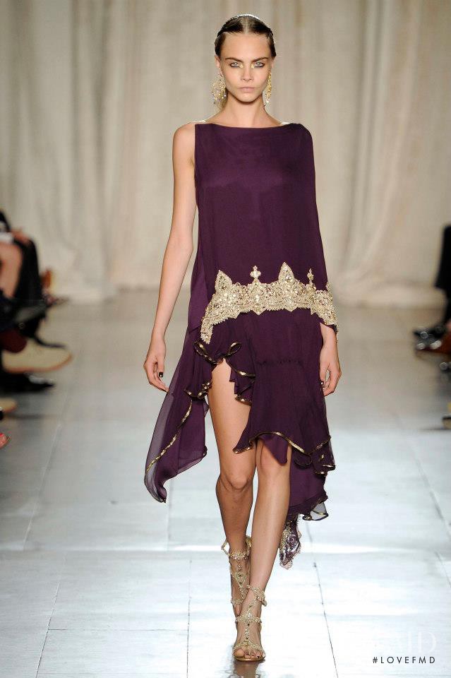 Cara Delevingne featured in  the Marchesa fashion show for Spring/Summer 2013