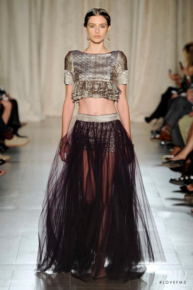 Sasha Valarino featured in  the Marchesa fashion show for Spring/Summer 2013