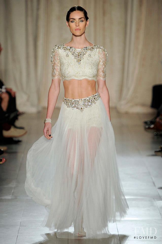 Hilary Rhoda featured in  the Marchesa fashion show for Spring/Summer 2013