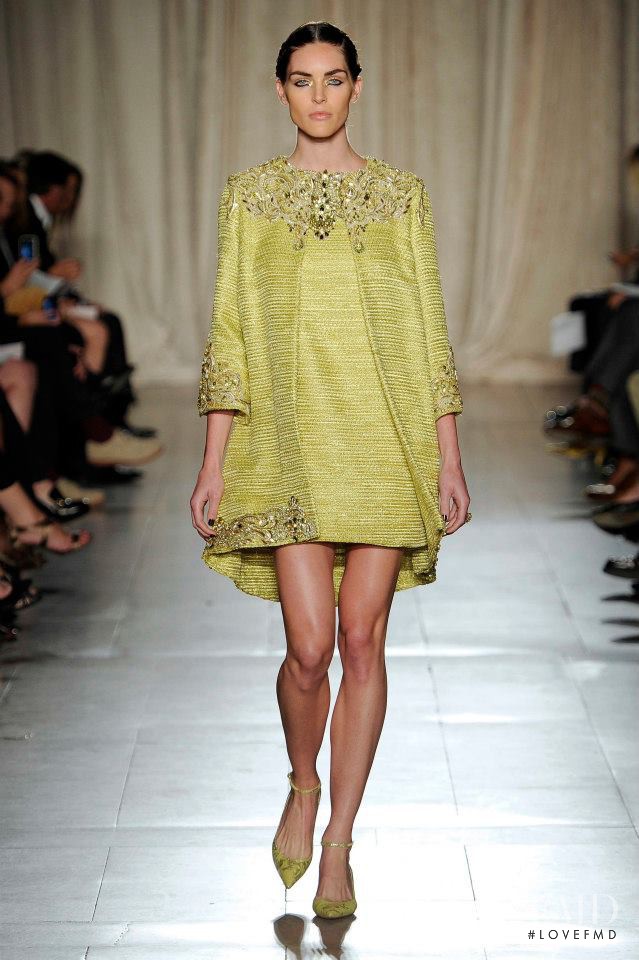 Hilary Rhoda featured in  the Marchesa fashion show for Spring/Summer 2013