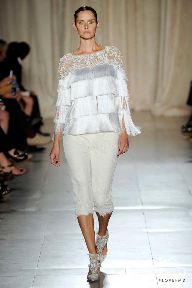 Tasha Tilberg featured in  the Marchesa fashion show for Spring/Summer 2013
